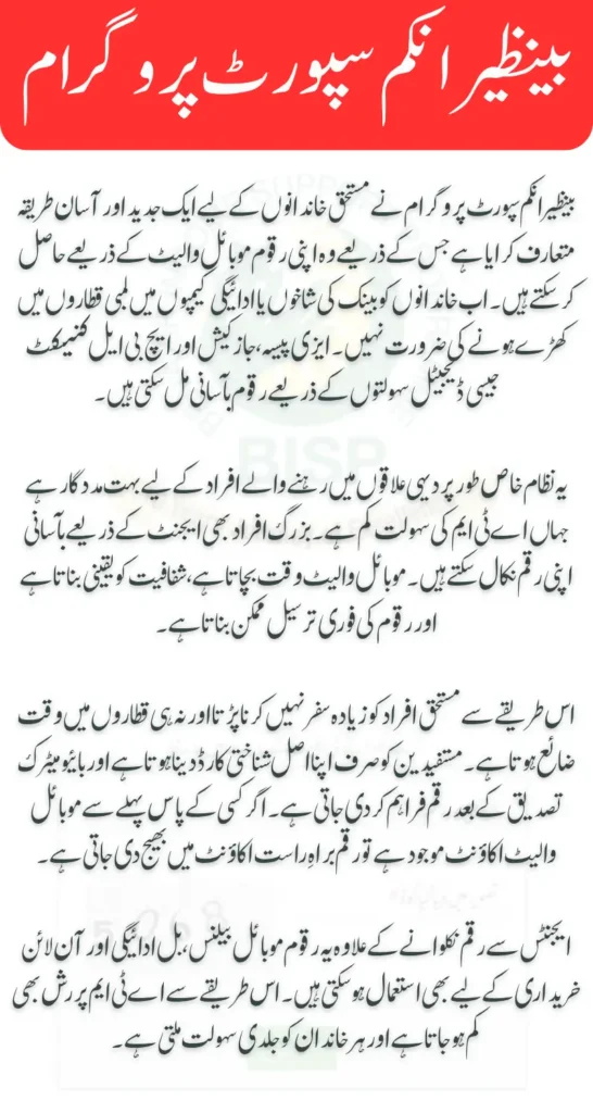 BISP Mobile Wallet Payment 2025 Step by Step Guide to Withdraw Method