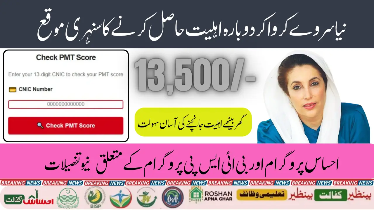 8171 New Update BISP & Ehsaas Program Check PMT Score For Registration